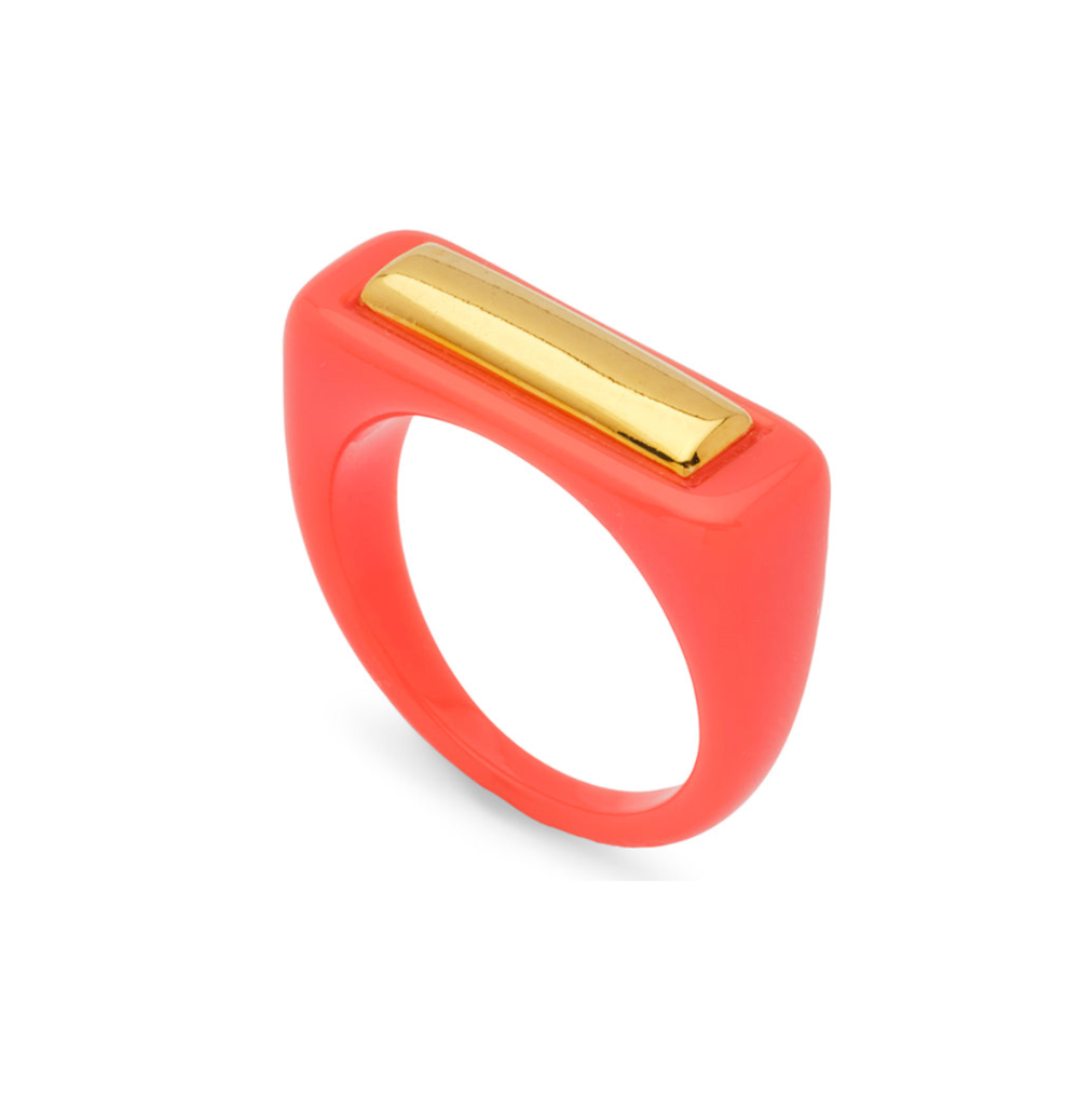 Lucas Jack Resin Ring | Coral + Gold