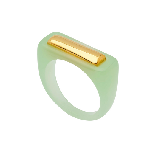 Lucas Jack Resin Ring | Aqua + Gold