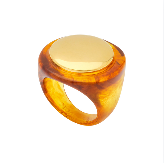Lucas Jack Resin Ring | Tortoise Shell + Gold