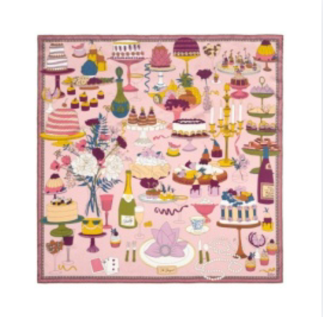 Echo Banquet Series Silk Scarf | Dusty Rose