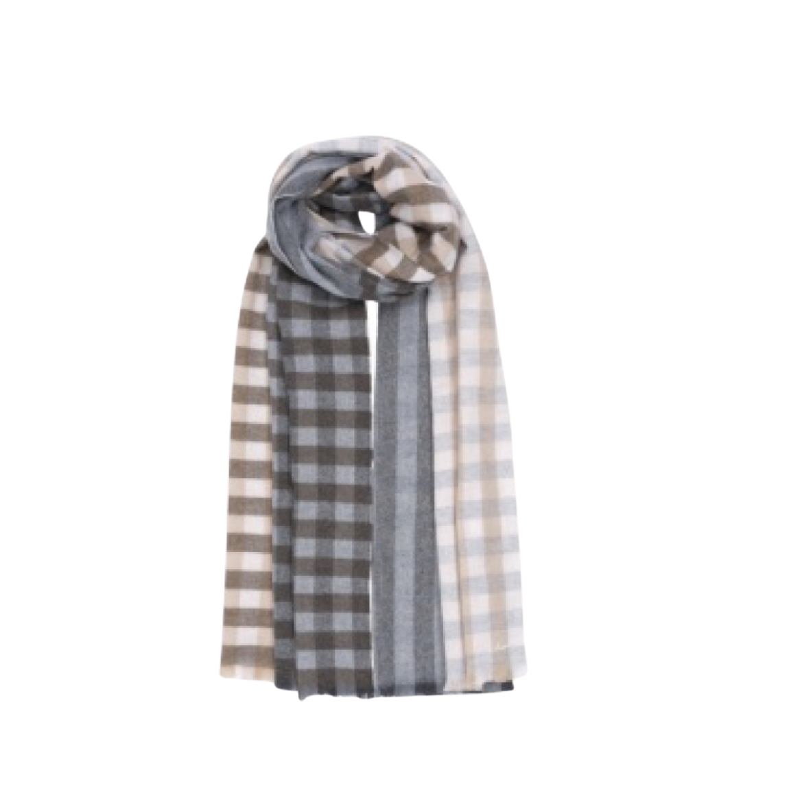 Echo Quarter Check Wrap | Heather Grey