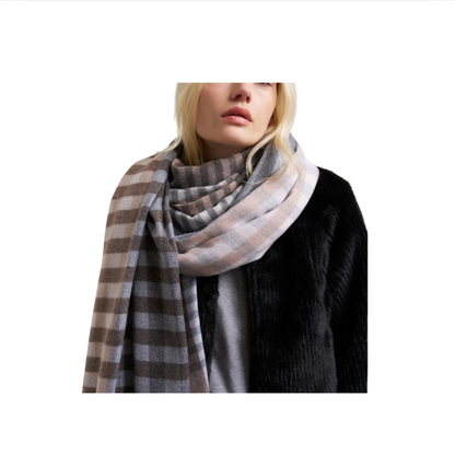 Echo Quarter Check Wrap | Heather Grey