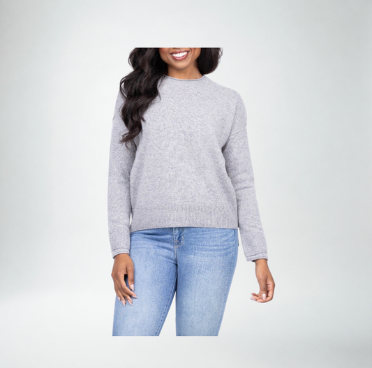 Design History Cashmere Easy Crew Sweater | Gray