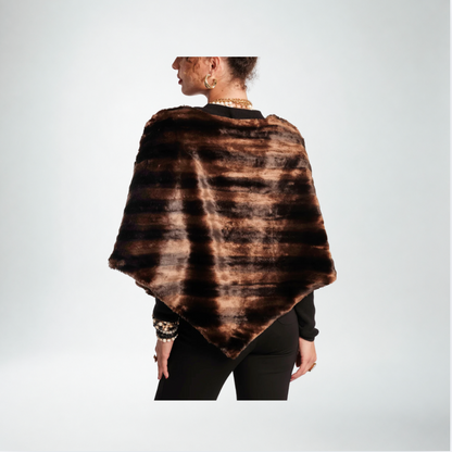 Frances Valentine Envoy Poncho | Brown Faux Fur
