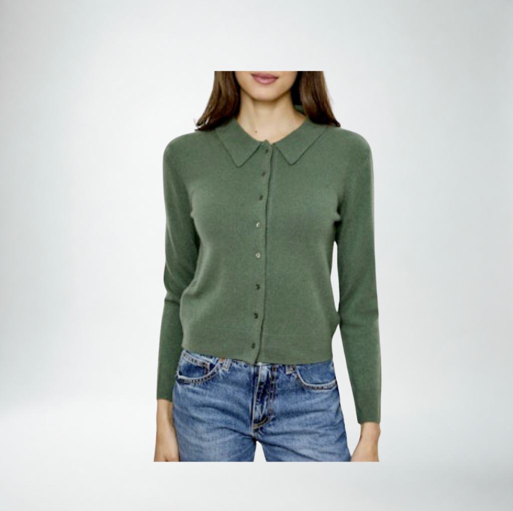 Design History Cashmere Cardigan Sweater | Viridian