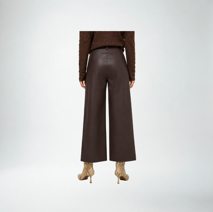 Fifteen Twenty Rylee Cropped Pant | Brown Faux Leather
