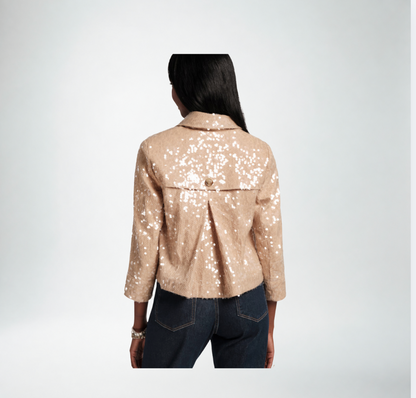 Frances Valentine Sequin Moto Jacket | Champagne