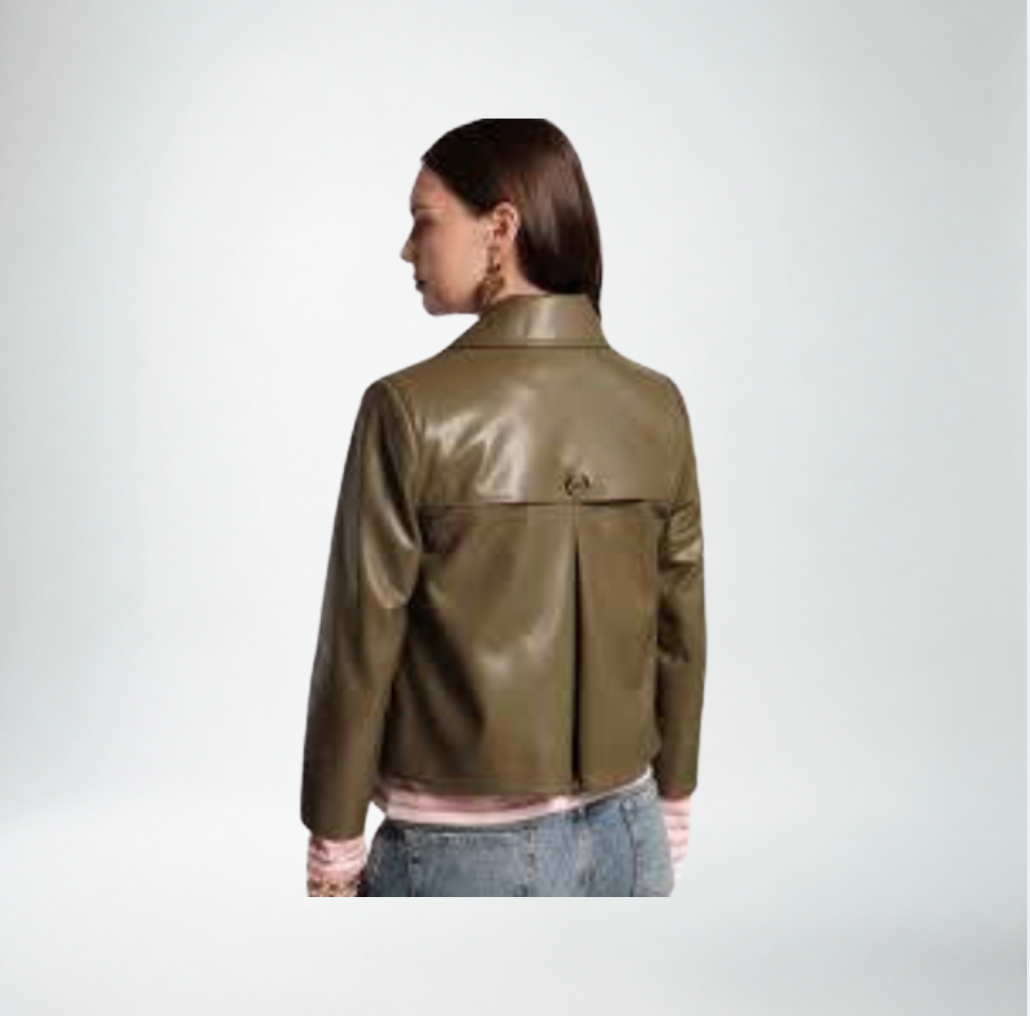 Frances Valentine Moto Jacket | Olive Faux Leather