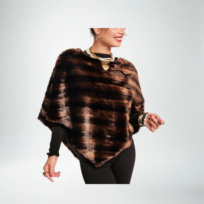 Frances Valentine The Envoy Poncho | Brown Faux Fur
