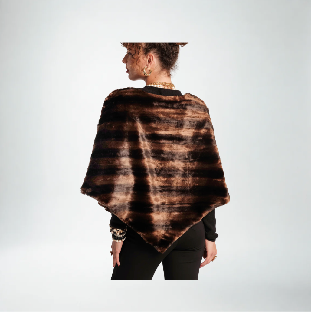 Frances Valentine The Envoy Poncho | Brown Faux Fur