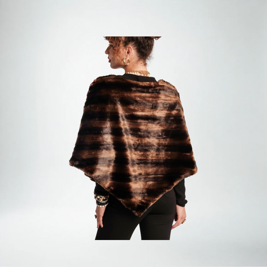 Frances Valentine The Envoy Poncho | Brown Faux Fur