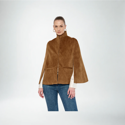 Flora Bea Sage Cape | Camel Suede