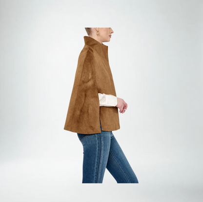 Flora Bea Sage Cape | Camel Suede