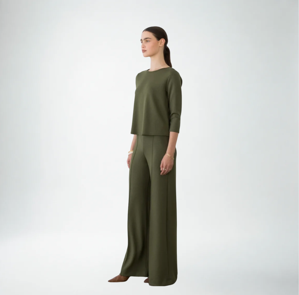 Ripley Rader Scuba 3/4 Sleeve Top | Olive