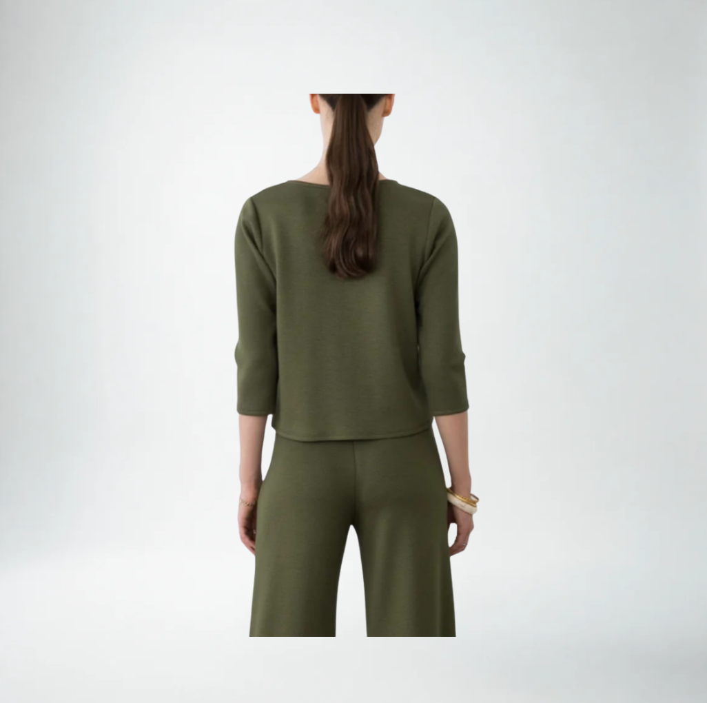 Ripley Rader Scuba 3/4 Sleeve Top | Olive