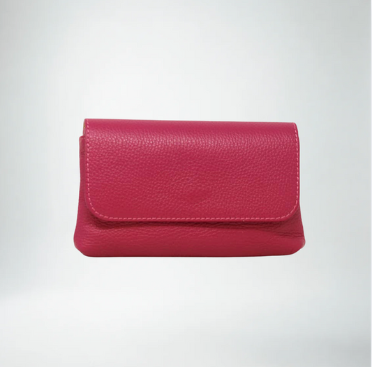 German Fuentes Crossbody Clutch | Fuschia Leathet