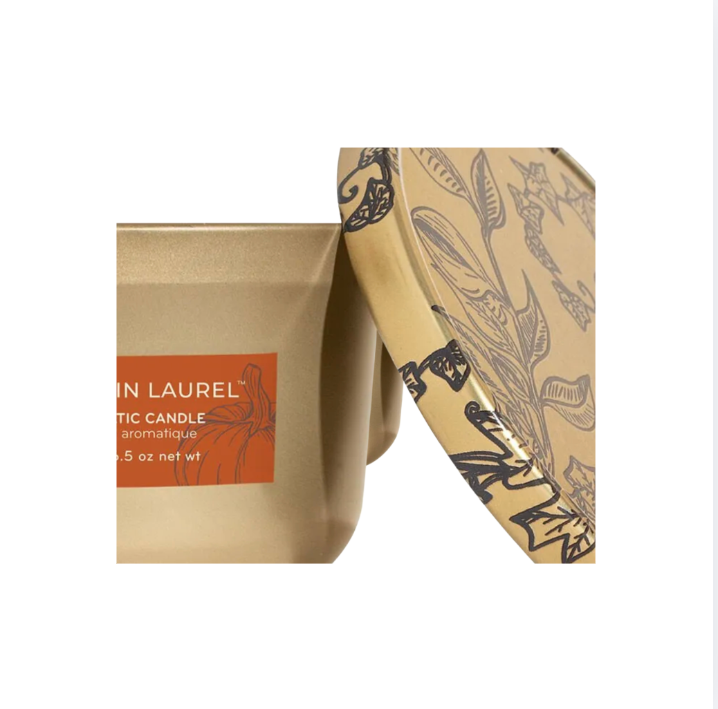 Thymes Tin Candle | Pumpkin Laurel 6.5 Oz
