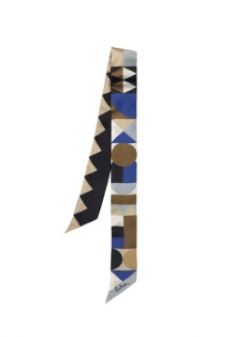 Echo Modernist Geo Silk Ribbon Scarf | Multi
