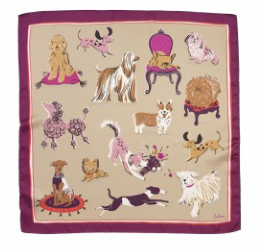 Echo Doggie Daycare Silk Bandana Square Scarf | Dusty Rose