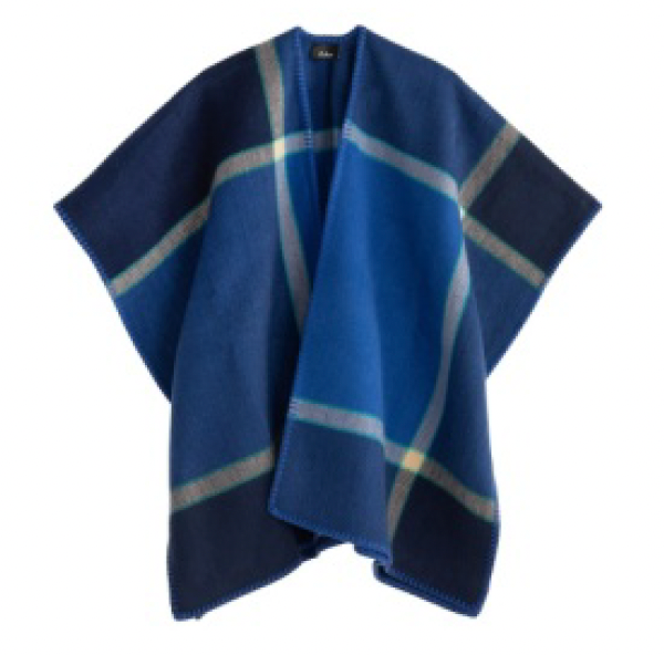 Echo Exploded Plaid Ruana | Navy