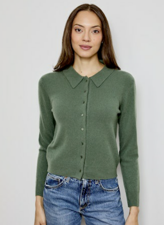 Design History Cashmere Cardigan Sweater | Viridian