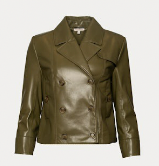 Frances Valentine Moto Jacket Faux Leather | Olive