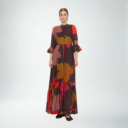 Oliphant Hague Print Dress | Brown