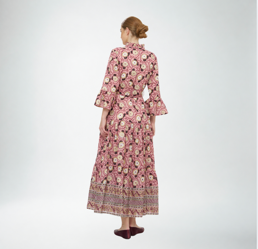 Oliphant High Neck Bell Sleeve Maxi Dress | Petal