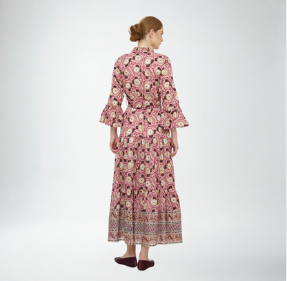 Oliphant High Neck Bell Sleeve Maxi Dress | Petal