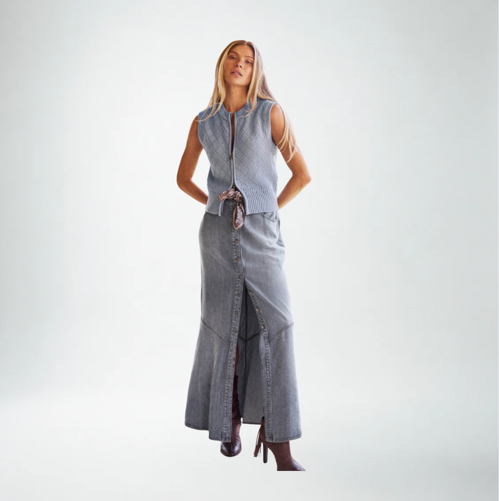 Splendid Lounge Front Slit Skirt | Denim