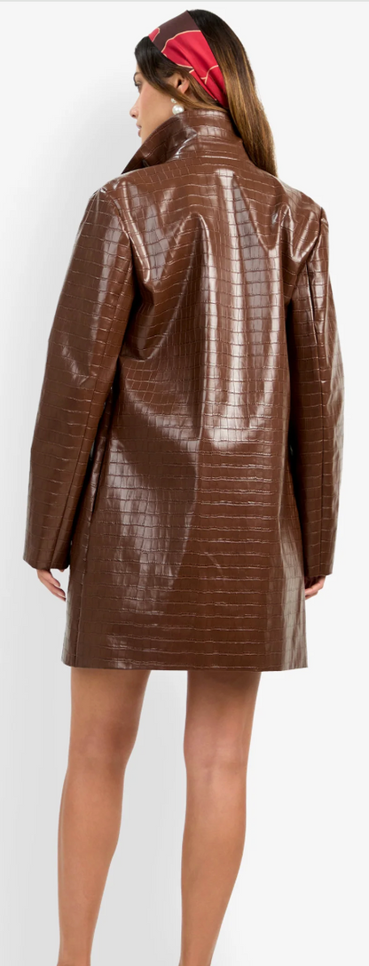 Trina Turk Divian Faux Leather Coat | Light Cioccolatco