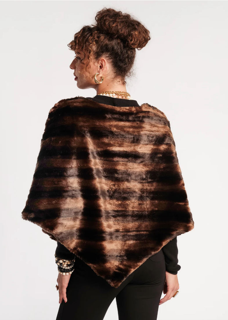 Frances Valentine The Envoy Faux Fur Poncho | Brown