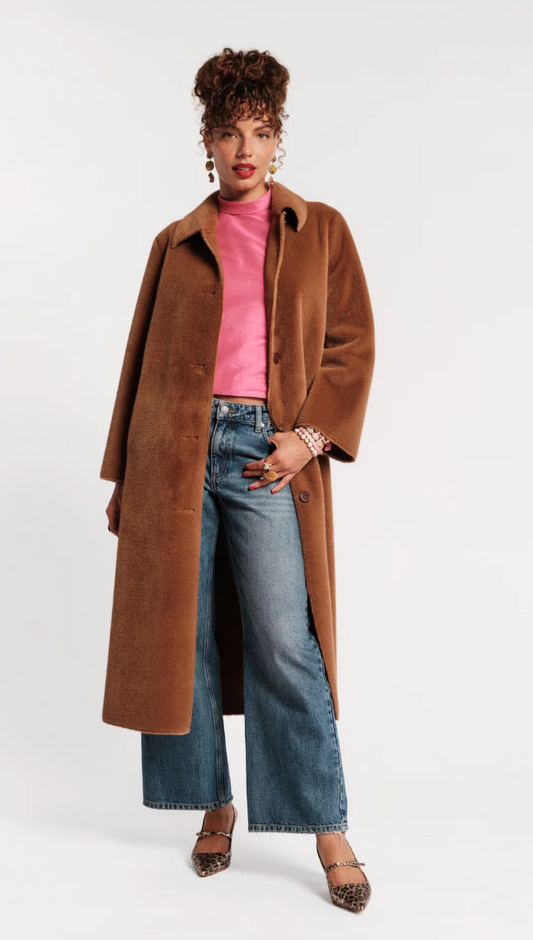 Frances Valentine Paulette Faux Fur Coat | Camel