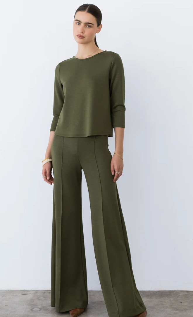 Ripley Rader Scuba Wide Leg Pant | Olive