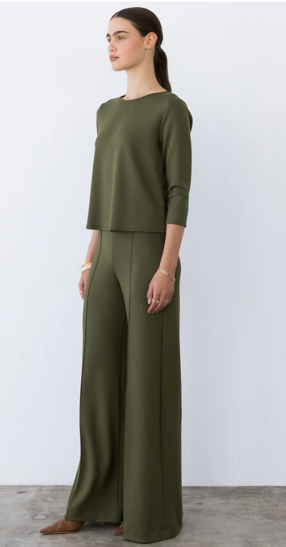 Ripley Rader Scuba 3/4 Sleeve Top | Olive