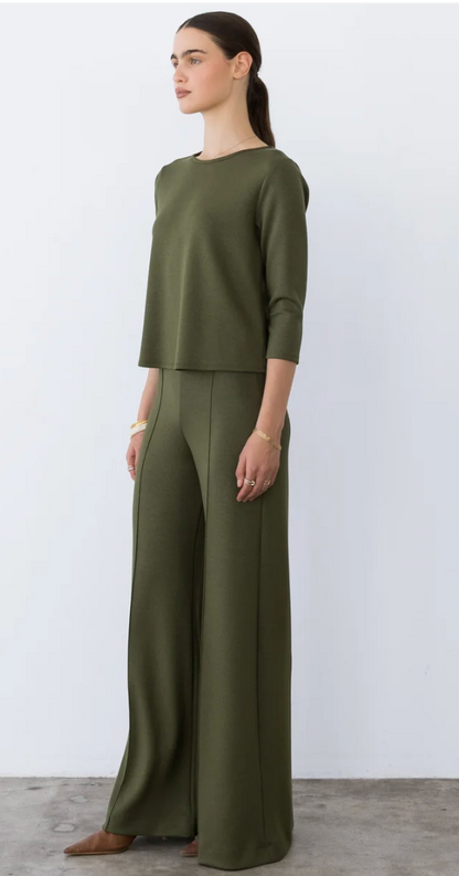 Ripley Rader Scuba 3/4 Sleeve Top | Olive