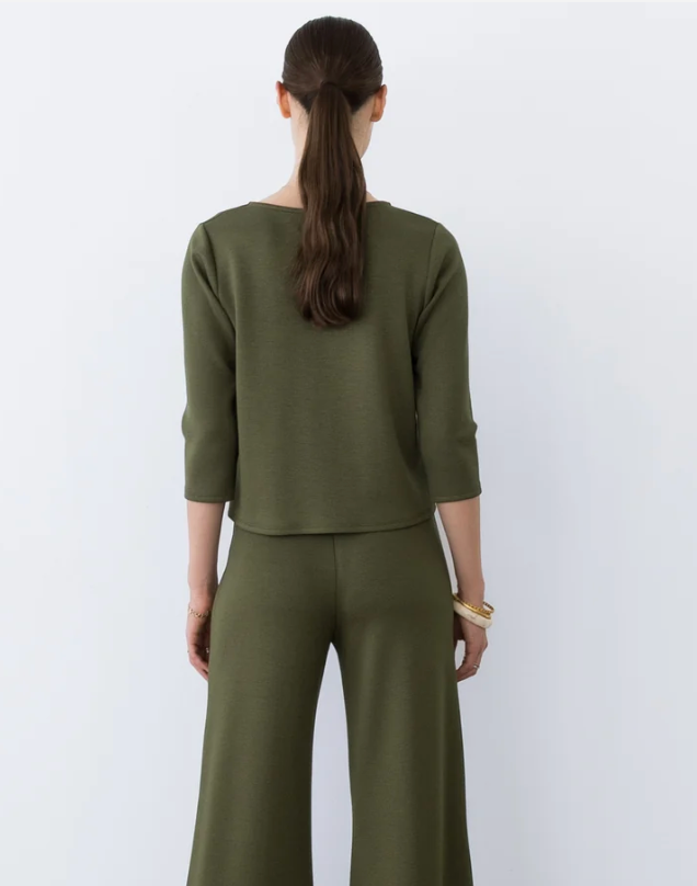 Ripley Rader Scuba 3/4 Sleeve Top | Olive