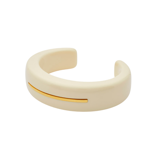 Lucas Jack Resin Wide Cuff |  Ivory + Gold