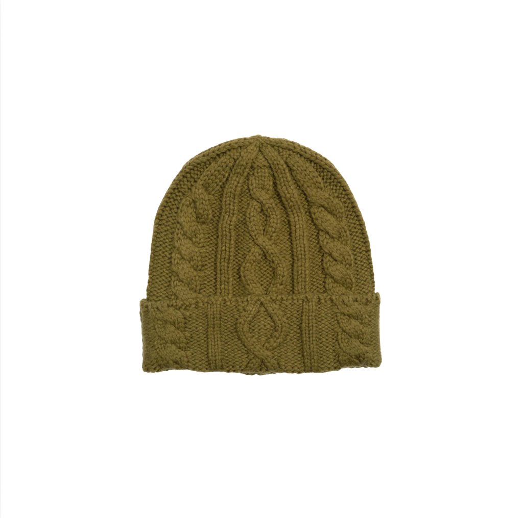 Mixed Cable Beanie | Olive