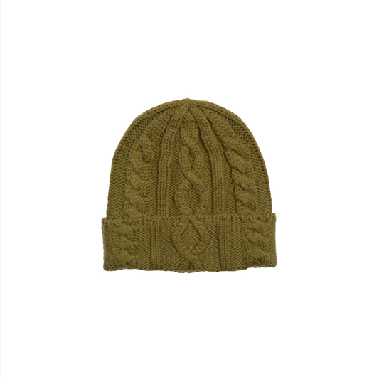 Mixed Cable Beanie | Olive