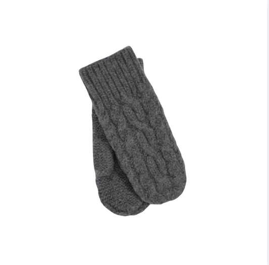 Jumbo Cable Mittens | Charcoal Heather