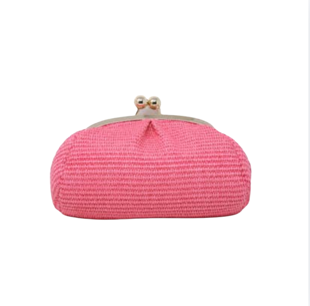 German Fuentes Raffia Clutch + Crossbody | Pink