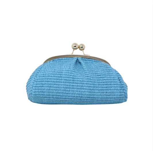 German Fuentes Raffia Clutch + Crossbody | Turquoise