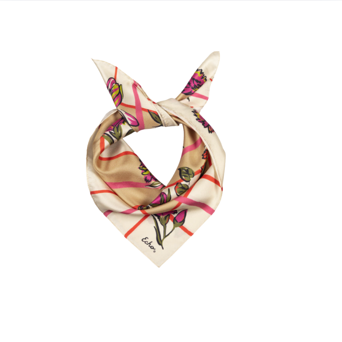 Echo Cottage Bouquet Silk Scarf | Orange Spice