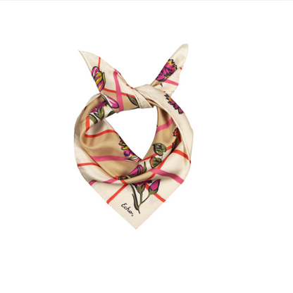 Echo Cottage Bouquet Silk Scarf | Orange Spice