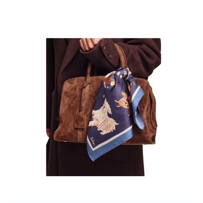 Echo Doggie Daycare Silk Scarf | Navy