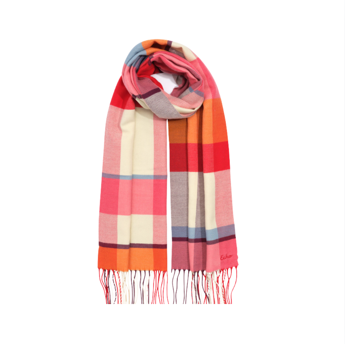 Echo Cubist Plaid Scarf | Dahlia