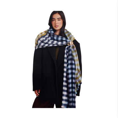 Echo Quarter Check Wrap | French Blue