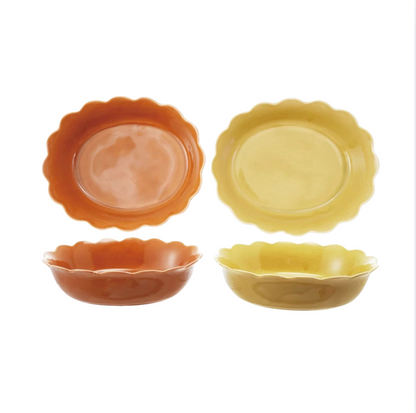 Oval Stoneware Scalloped Baker | Maple
