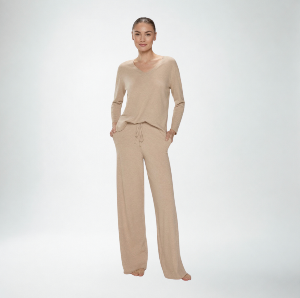 Jasmine Elaine V Neck Sweater | Camel